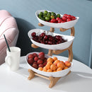 Tabletop Fruit Bowl with Bamboo Stand