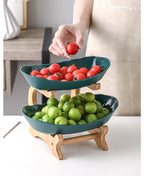 Tabletop Fruit Bowl with Bamboo Stand
