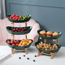 Tabletop Fruit Bowl with Bamboo Stand
