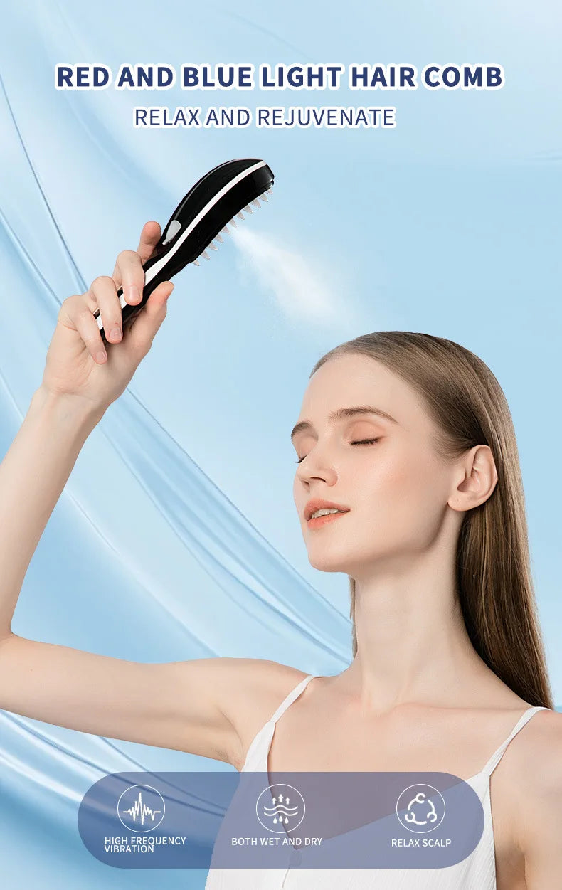 Electric Massage Comb with LED and Vibration