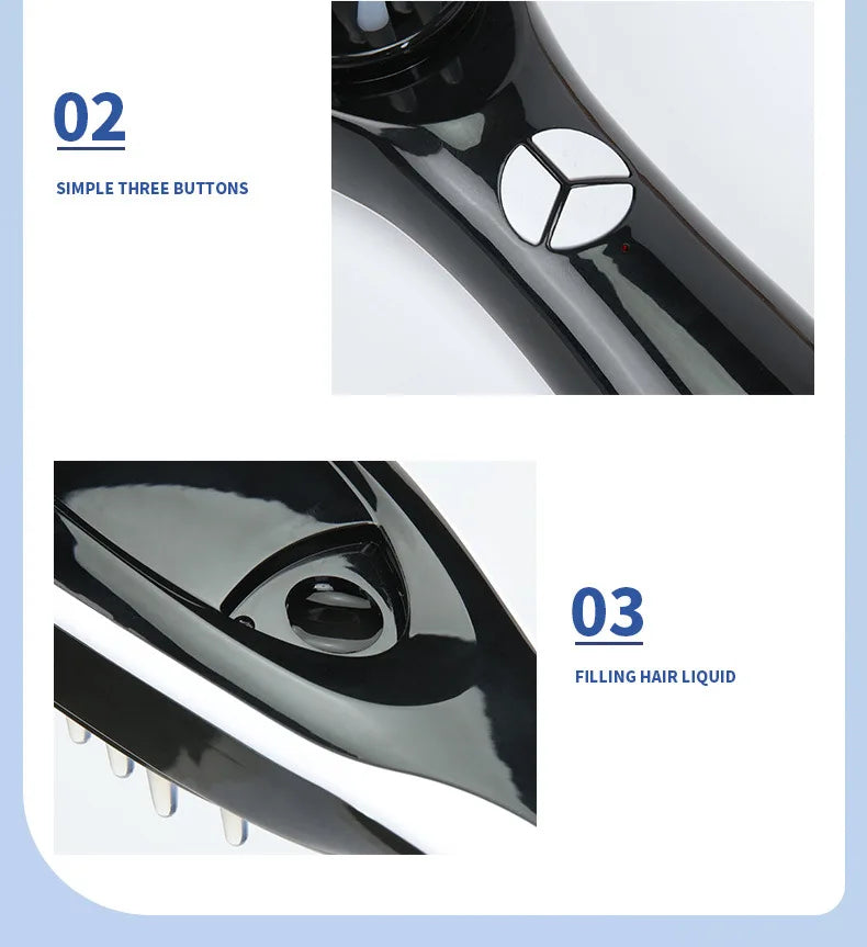 Electric Massage Comb with LED and Vibration