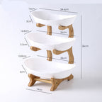 Tabletop Fruit Bowl with Bamboo Stand