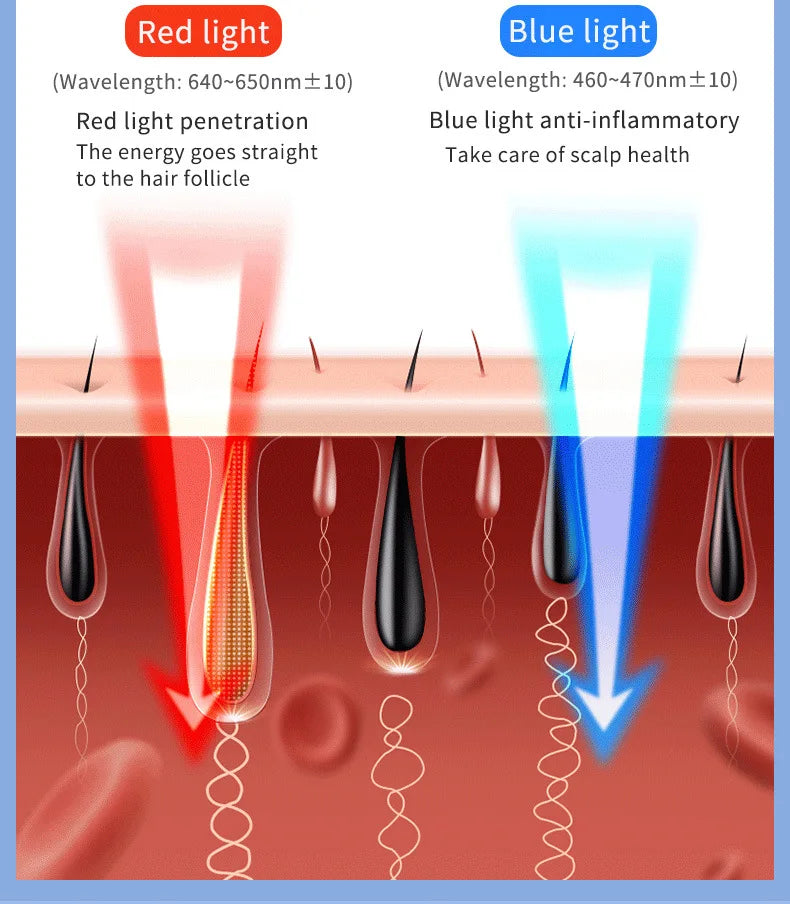Electric Massage Comb with LED and Vibration
