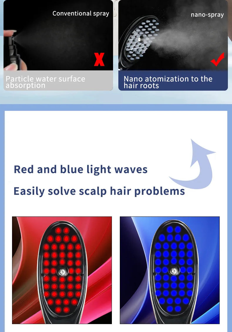 Electric Massage Comb with LED and Vibration