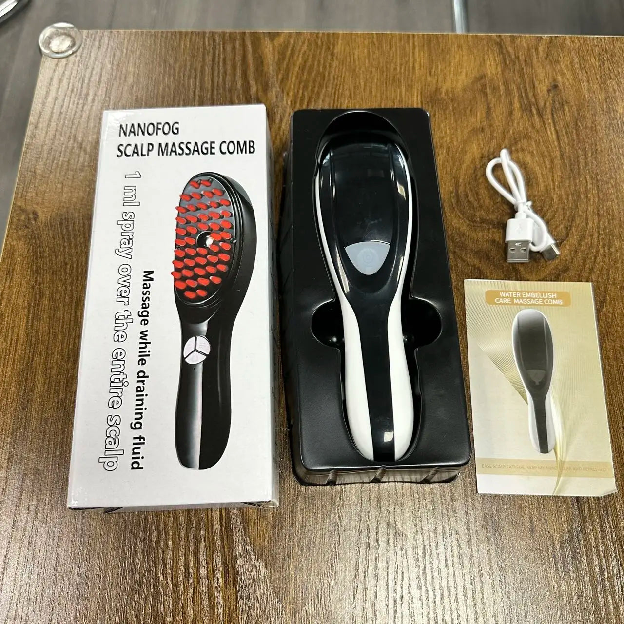 Electric Massage Comb with LED and Vibration