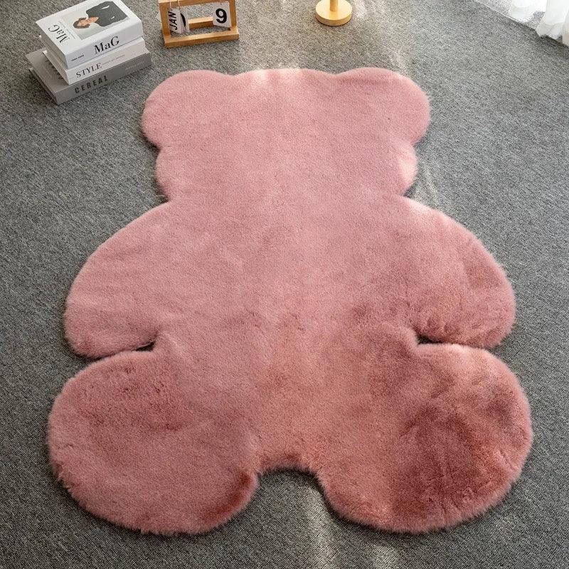 Bear Shaped Plush Bedroom Rug