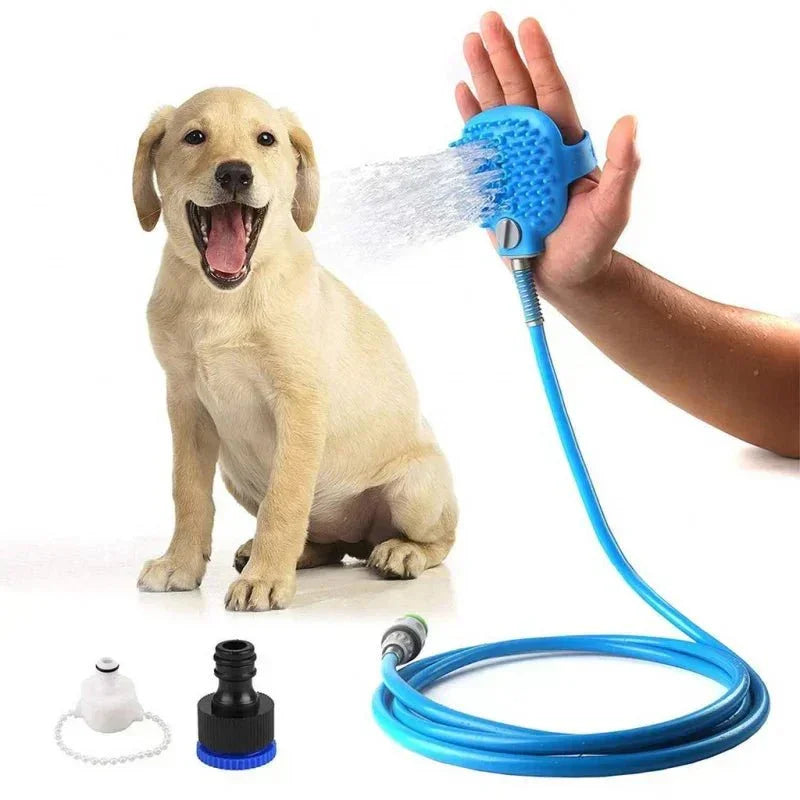 Massage Glove with Silicone Hose for Pet Bath